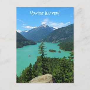 Invitation Carte Postale Snowy Mountain Turquoise Lake à Washington