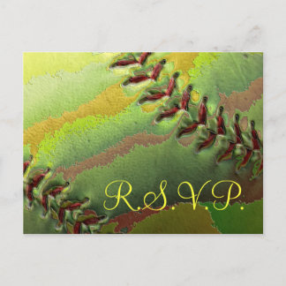 Invitation Carte Postale Softball Sports Mariage thème RSVP