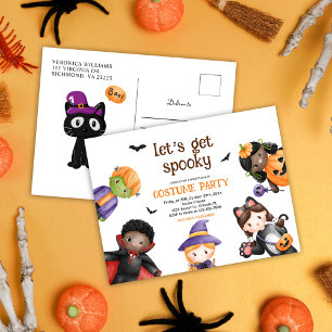 Invitation Carte Postale Soirée Costume d'Halloween pour enfants Éffrayant