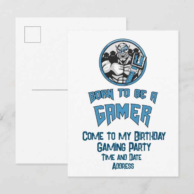 Invitation Carte Postale Soirée de jeu d'anniversaire personnalisée (Devant / Derrière)