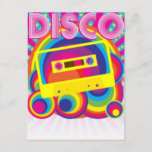 Invitation Carte Postale Soirée disco