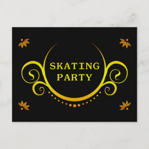 Invitation Carte Postale soirée élégante de patinage