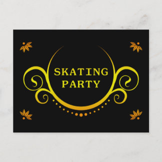 Invitation Carte Postale soirée élégante de patinage