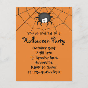 Invitation Carte Postale Soirée Halloween Araignée