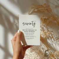 Soixante-dix moderne 70e fête d'anniversaire noir 