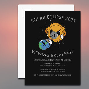 Invitation Carte Postale Solar Eclipse 2025 Photobomb Viewing Party