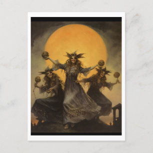 Invitation Carte Postale Sorcières Sabbat, Halloween