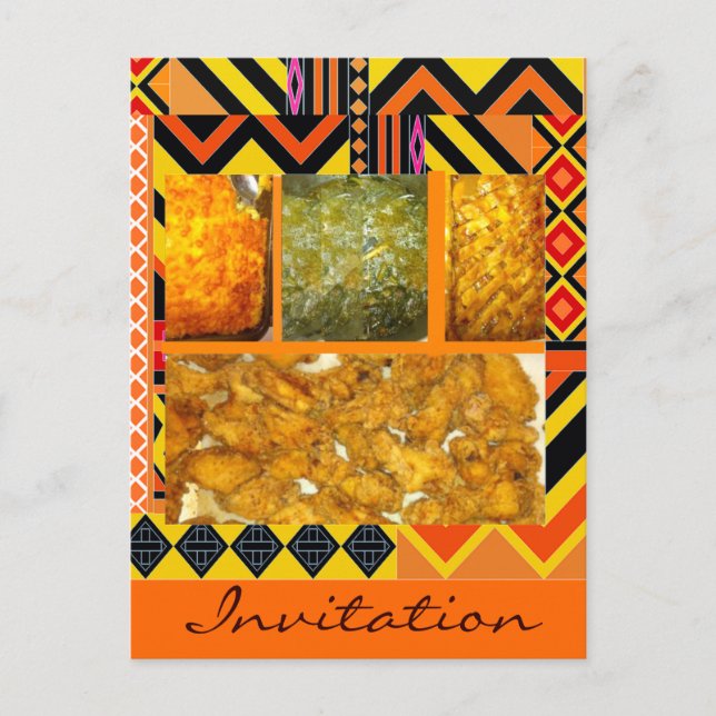 Invitation Carte Postale Southern Soul Food, Southern Soul Food, Chicken,.. (Devant)