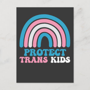 Invitation Carte Postale Soutien LGBT Pride Protéger les enfants trans