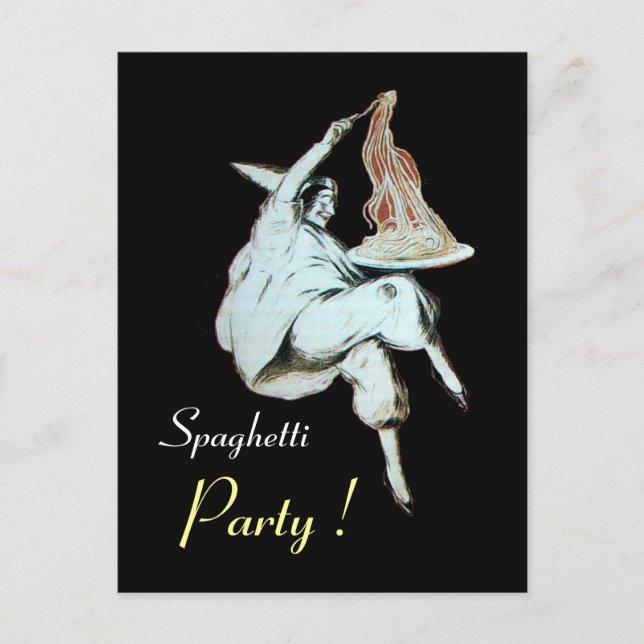 Invitation Carte Postale SPAGHETTI PARTY ITALIAN KITCHEN, RESTAURANT Recett (Devant)