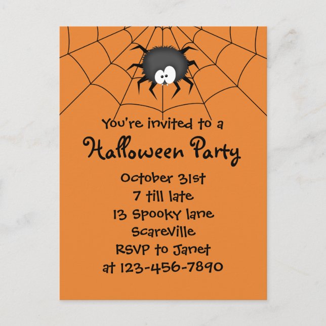 Invitation Carte Postale Spider (Devant)