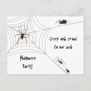 Invitation Carte Postale Spider Halloween Party