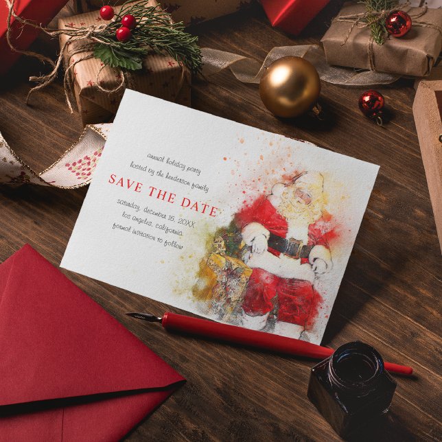 Invitation Carte Postale Splendor de Noël | Fête fériée Enregistrer la date (Créateur téléchargé)