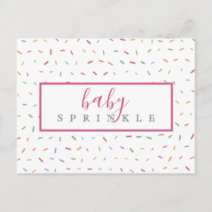 Invitation Carte Postale Sprinkles colorés Baby Sprinkle Baby shower