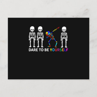 Invitation Carte Postale Squelette qui fait le dab pour la sensibilisation 