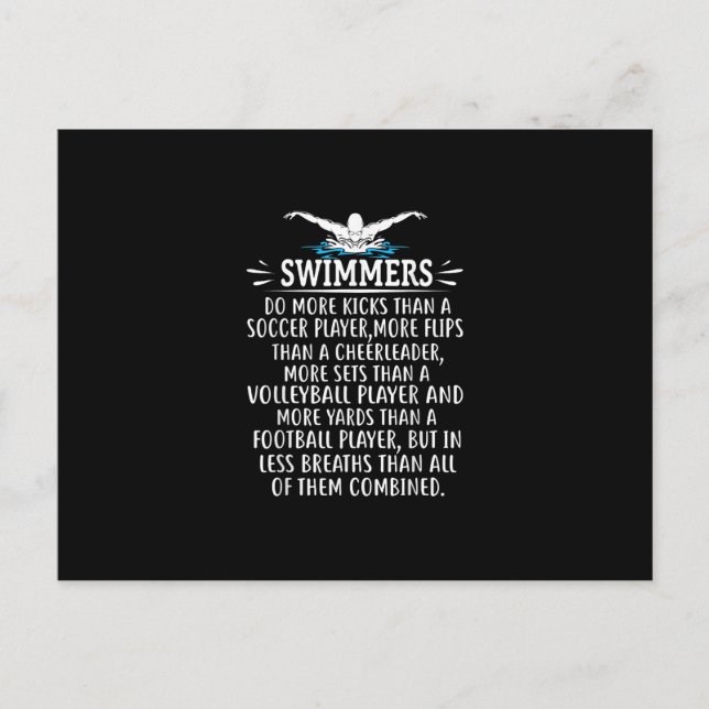 Invitation Carte Postale Strong Swim Swimming Toxits For Men Women (Devant)