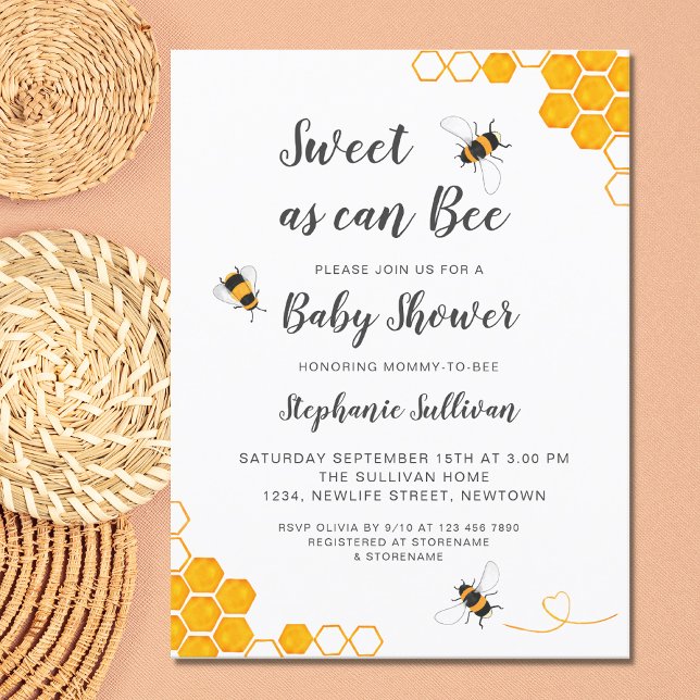 Invitation Carte Postale Sucré comme peut être Baby shower (Créateur téléchargé)