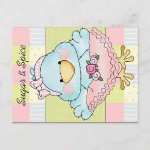 Invitation Carte Postale Sucre et épice mignonne bébé fille douche