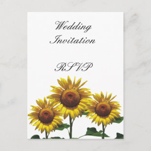 Invitation Carte Postale Sunflowers Forfaits Mariages peu coûteux