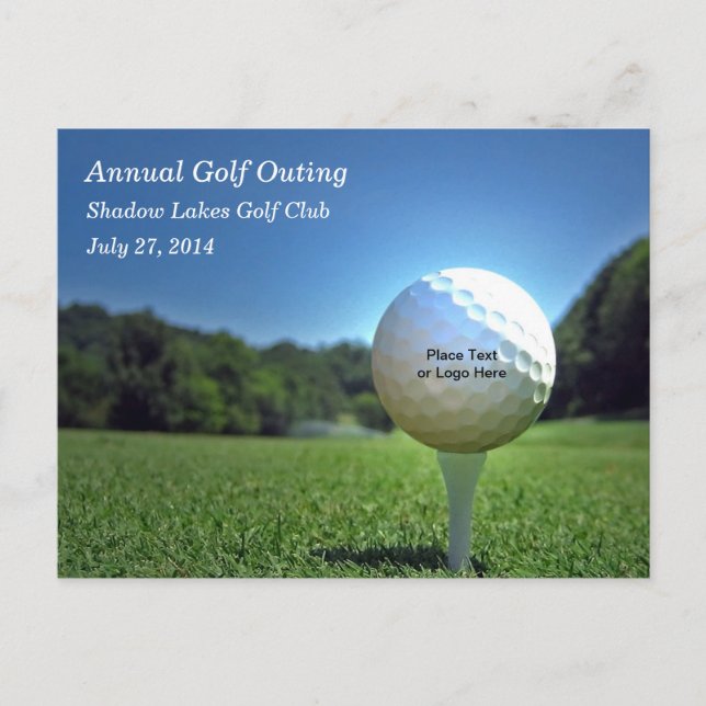 Invitation Carte Postale Sur L'Invitation Tee Golf (Devant)