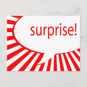 Invitation Carte Postale surprise ! fête : bulle de conversation