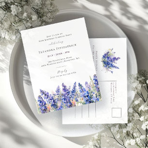 Invitation Carte Postale SURPRISE PARTY 85e anniversaire Juillet Fleur de n