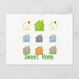 Invitation Carte Postale SweetHome Maison Fête de Réchauffement
