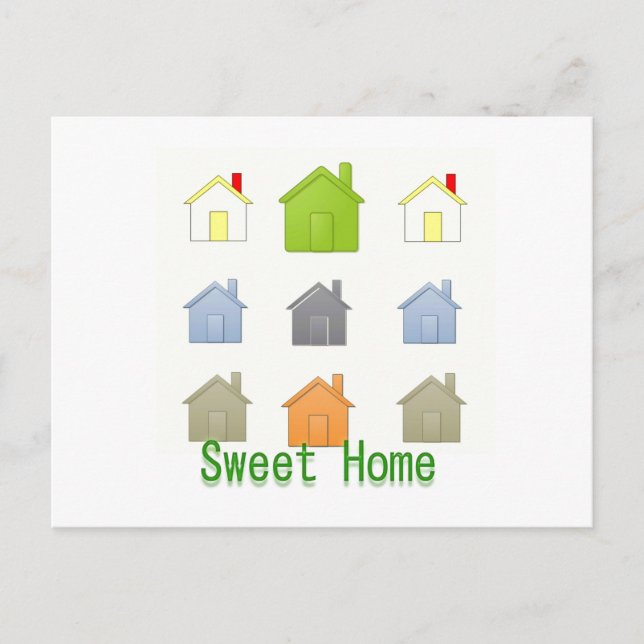 Invitation Carte Postale SweetHome Maison Fête de Réchauffement (Devant)