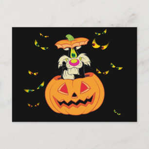 Invitation Carte Postale SYLVESTER™ Caché dans une Citrouille-lanterne