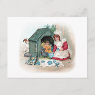 Invitation Carte Postale Tea Party victorienne dans Doghouse