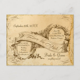 Invitation Carte Postale Tea Strait Vintage Mariage 1 - Fête des mariées