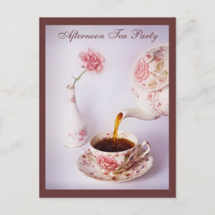 Invitation Carte Postale Tea Time, Tea Party après-midi