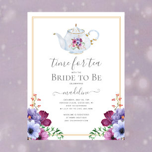 Invitation Carte Postale Temps vintage Pour Thé Floral Fête des mariées Car