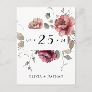 Invitation Carte Postale Terracotta Earthy Burgundy Fall Boho Enregistrer L