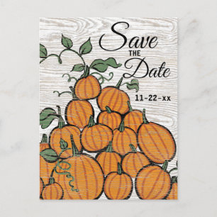 Invitation Carte Postale Thanksgiving Citrouille Harvest Rustic Enregistrer