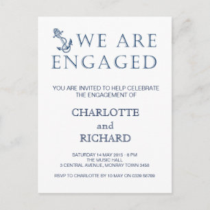 Invitation Carte Postale Thème nautique d'invitation de partie de