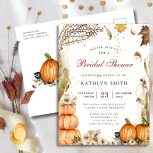 Invitation Carte Postale Tomber dans l'amour Rustique Automne Mariage Fête 