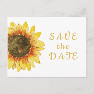 Invitation Carte Postale Tournesol rustique. Mariage campagnard Enregistrer