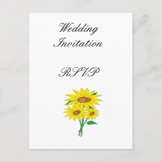 Invitation Carte Postale Tournesols Moderne Simple Elégante Idées De Mariag (Devant)