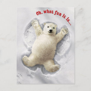 Invitation Carte Postale Très grand ange de neige