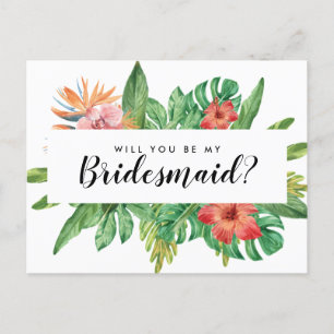 Invitation Carte Postale Tropical Trendy Serez-Vous Mon Mariage D'Épouse