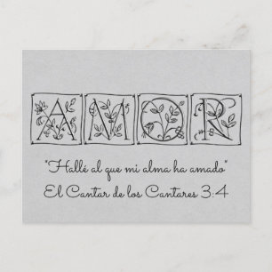 Invitation Carte Postale Trouvé Un Mon Âme Aime~Écriture~Espagnol~RSVP