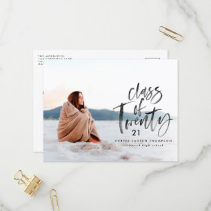 Invitation Carte Postale typographie aquarelle moderne diplôme photo invita