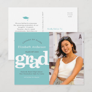 Invitation Carte Postale Typographie audacieuse de remise de diplôme de cha