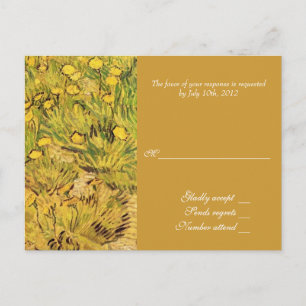 Invitation Carte Postale Un champ de fleurs plus jaunes, Vincent Van Gogh