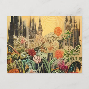 Invitation Carte Postale un tableau d'un vase rempli de fleurs