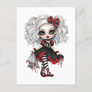 Invitation Carte Postale Une mignonne fille Halloween collection de design 