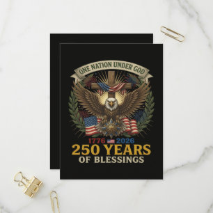 Invitation Carte Postale Une nation sous Dieu 250 ans
