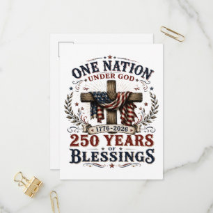 Invitation Carte Postale Une nation sous Dieu 250 ans de bénédictions