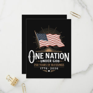 Invitation Carte Postale Une nation sous Dieu 250 ans de bénédictions